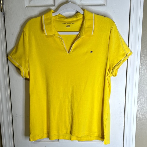 Tommy Hilfiger Yellow Fitted Polo Shirt Size XLarge - Picture 1 of 6